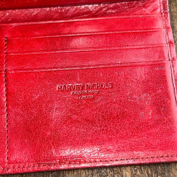 Harvey Nichols Knightsbridge London Red Leather Ladies Wallet - Picture 10 of 13